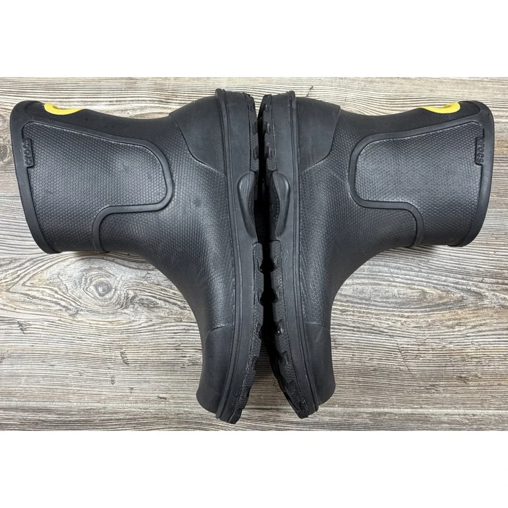 Crocs Rubber Wellie Rain Boot Black Mens Size 12 Slip-On Muck Chore Barn Boots